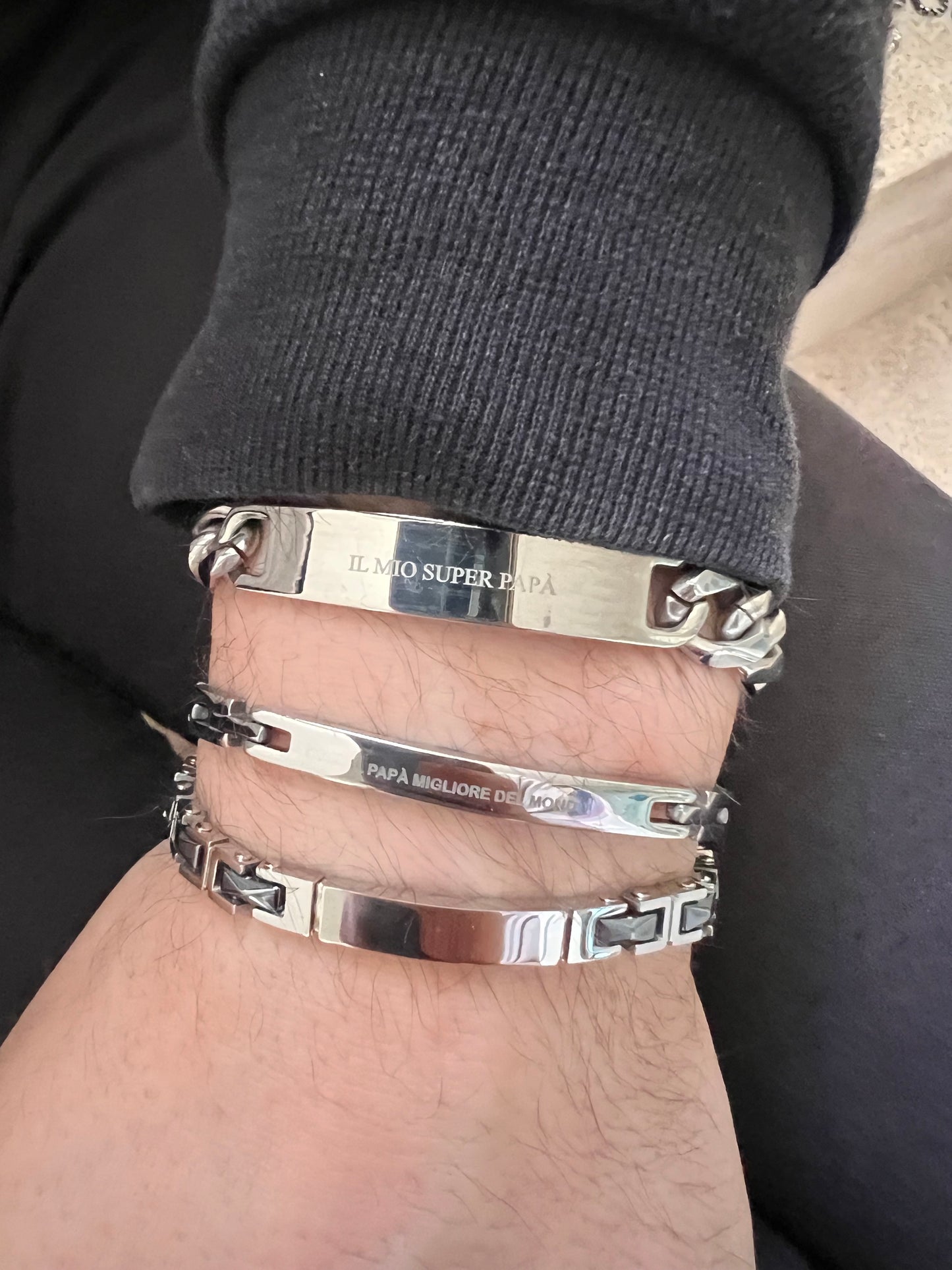 Bracciali papà in acciaio - Filigrane & co