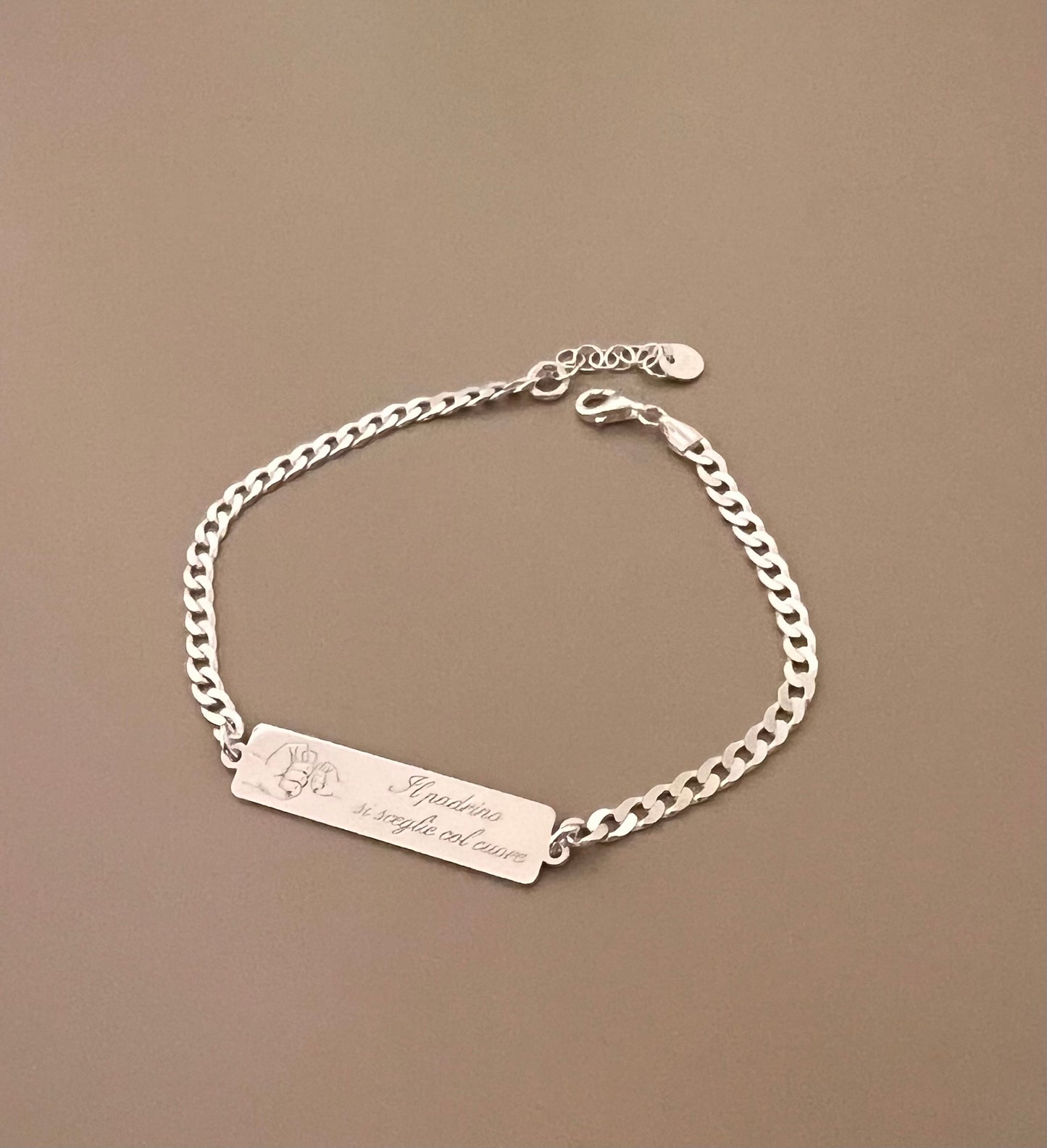 Bracciale per il padrino con incisione fronte e retro