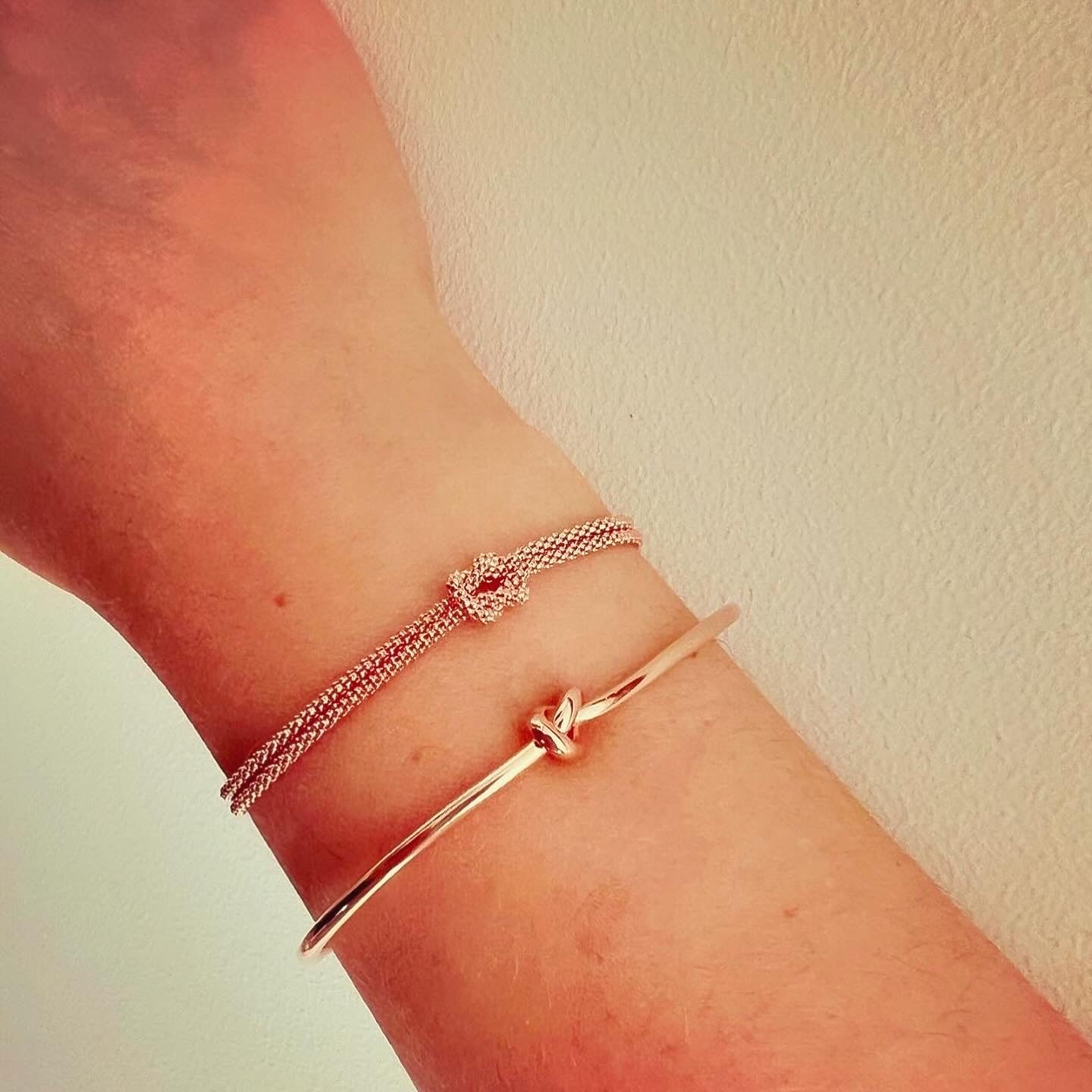 Bracciali nodo in argento rosato