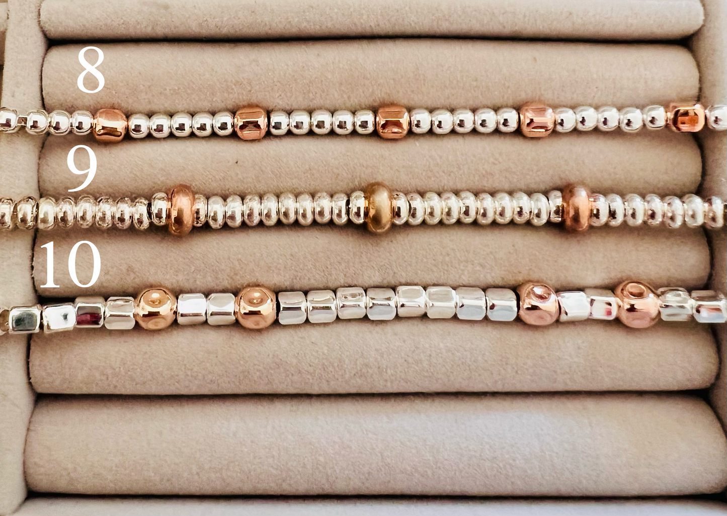 Bracciali in argento bianco e rosato - Filigrane & co