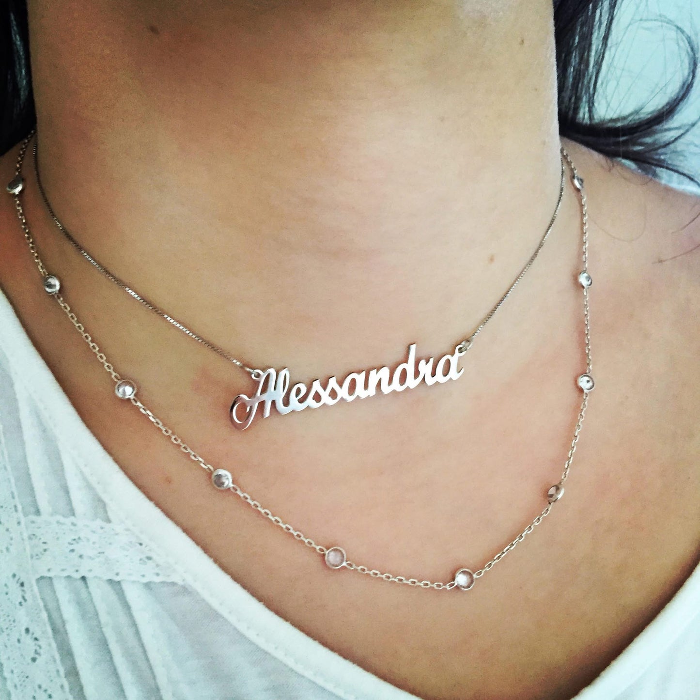 Collana con nome misura media