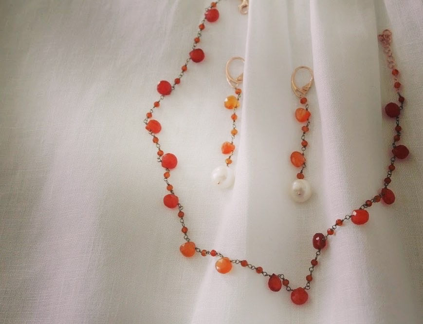 Girocollo argento e corniola - Filigrane & co