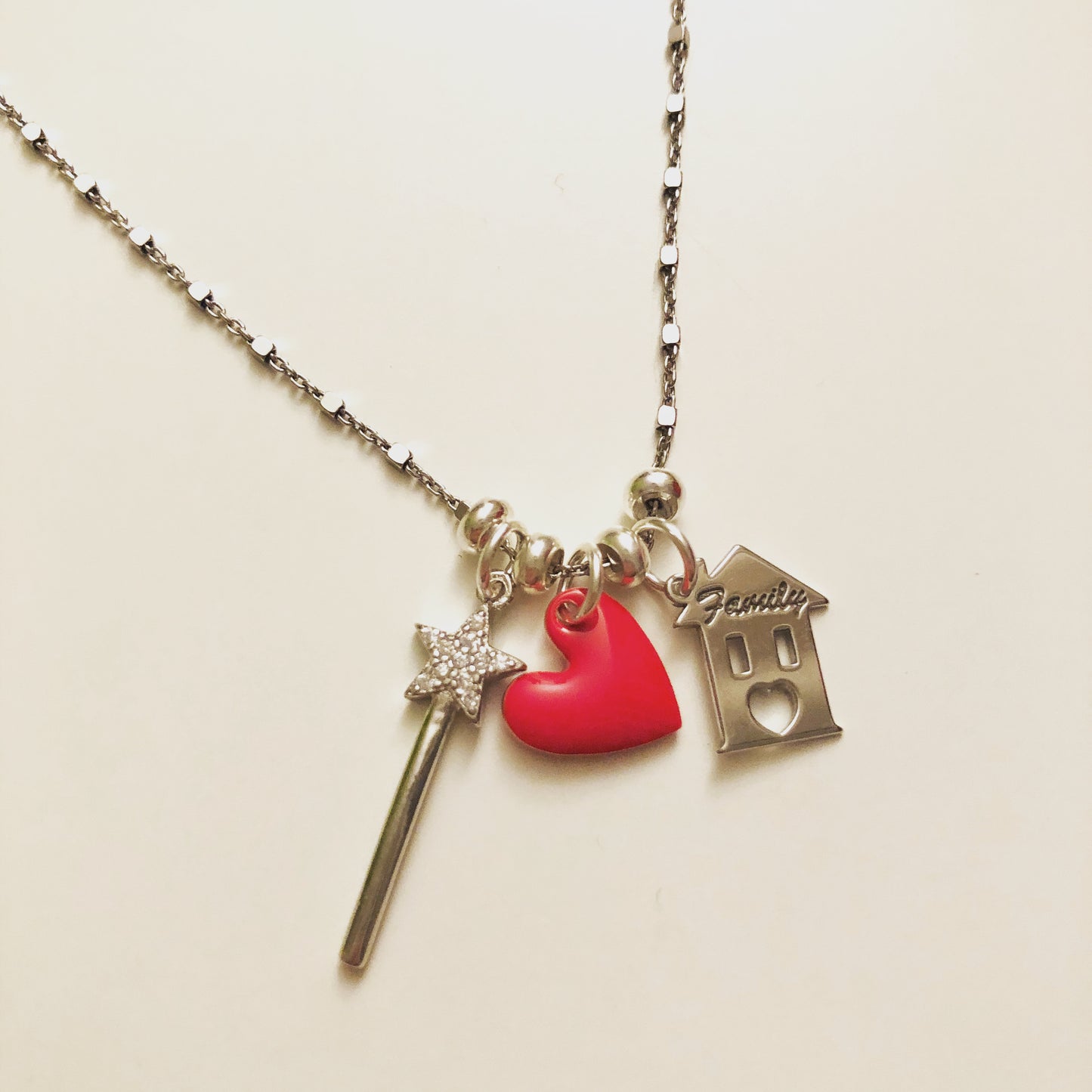 Collanina casetta cuore bacchetta magica - Filigrane & co