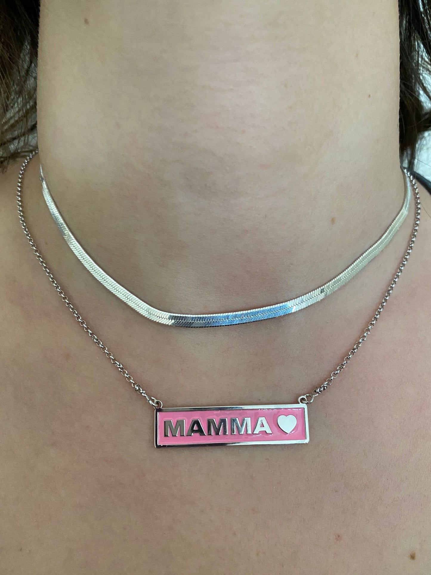 Collane MAMMA targhetta smaltata - Filigrane & co