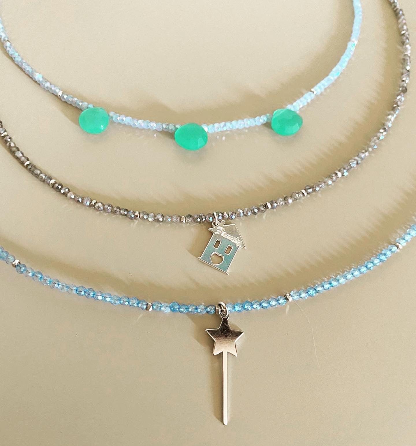 Collanine con pietrine o micro cristalli - Filigrane & co