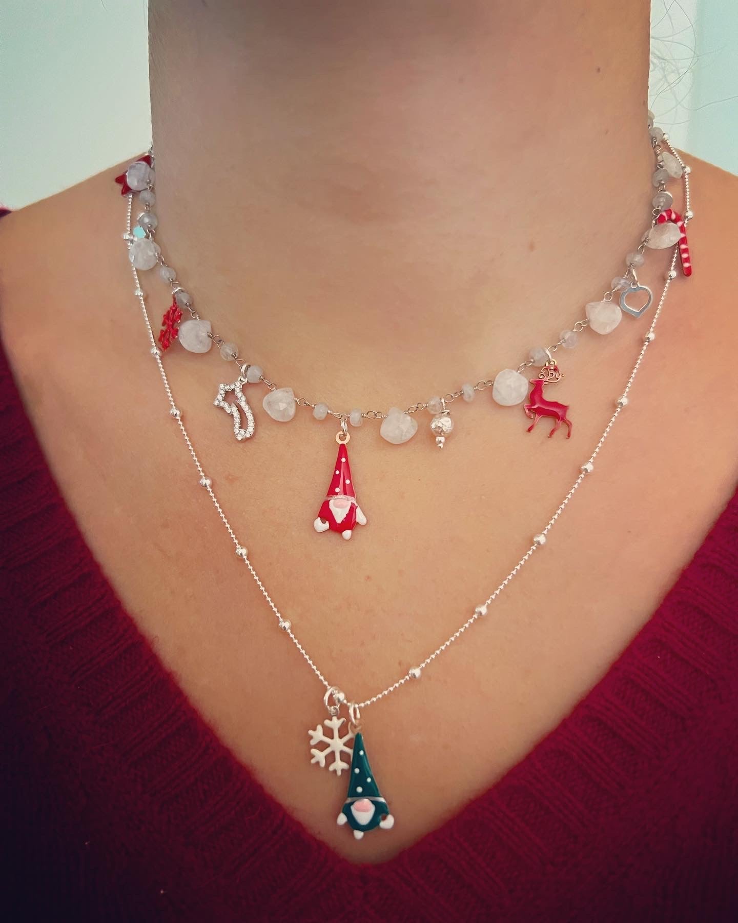 Collana Natale quarzo bianco