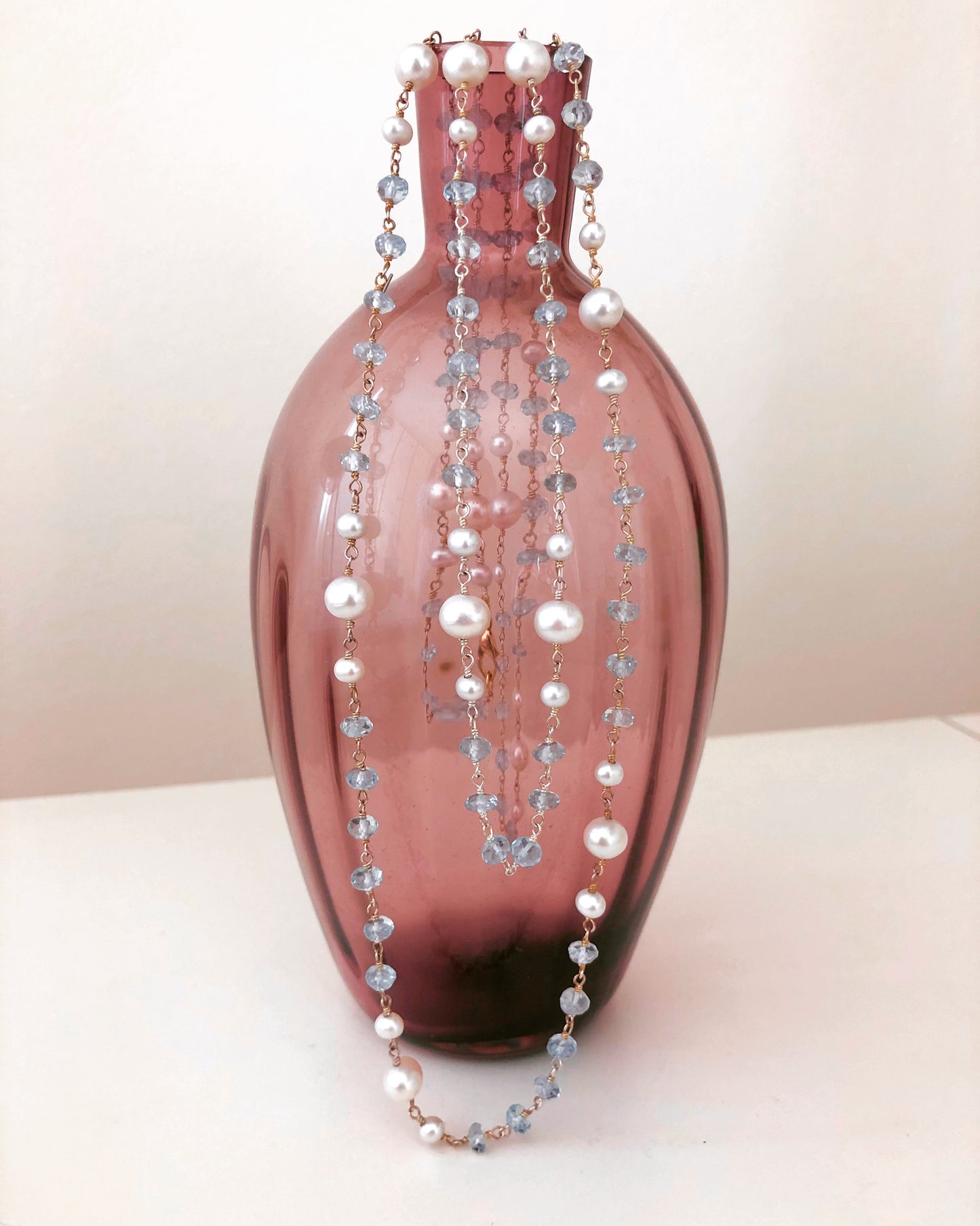 Collana azzurrite e perle - Filigrane & co