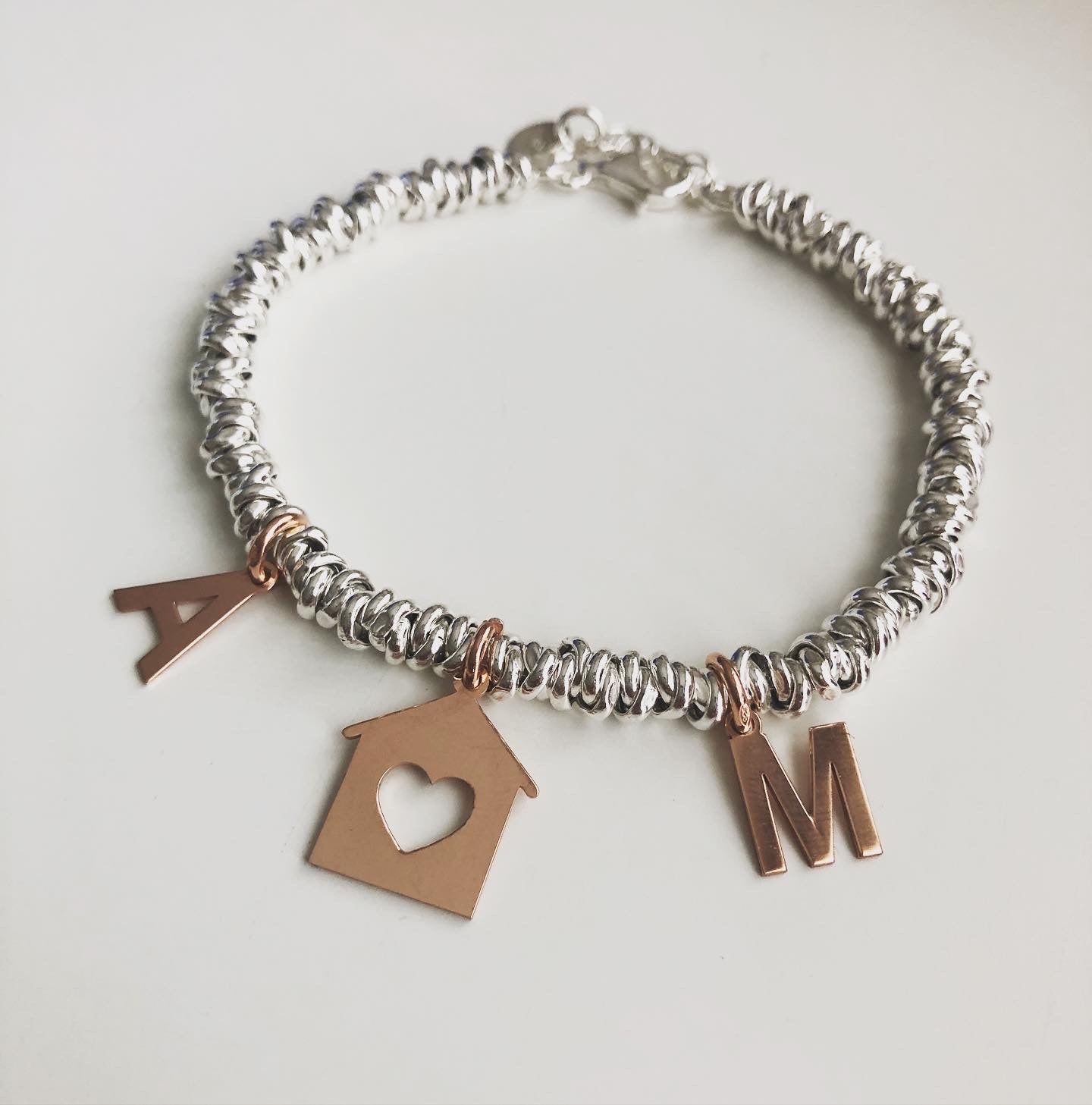 Bracciale casetta e due iniziali - Filigrane & co