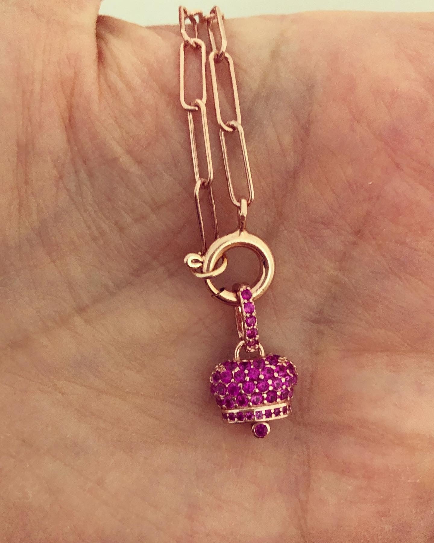 Collana con maglia graffetta e campanella - Filigrane & co