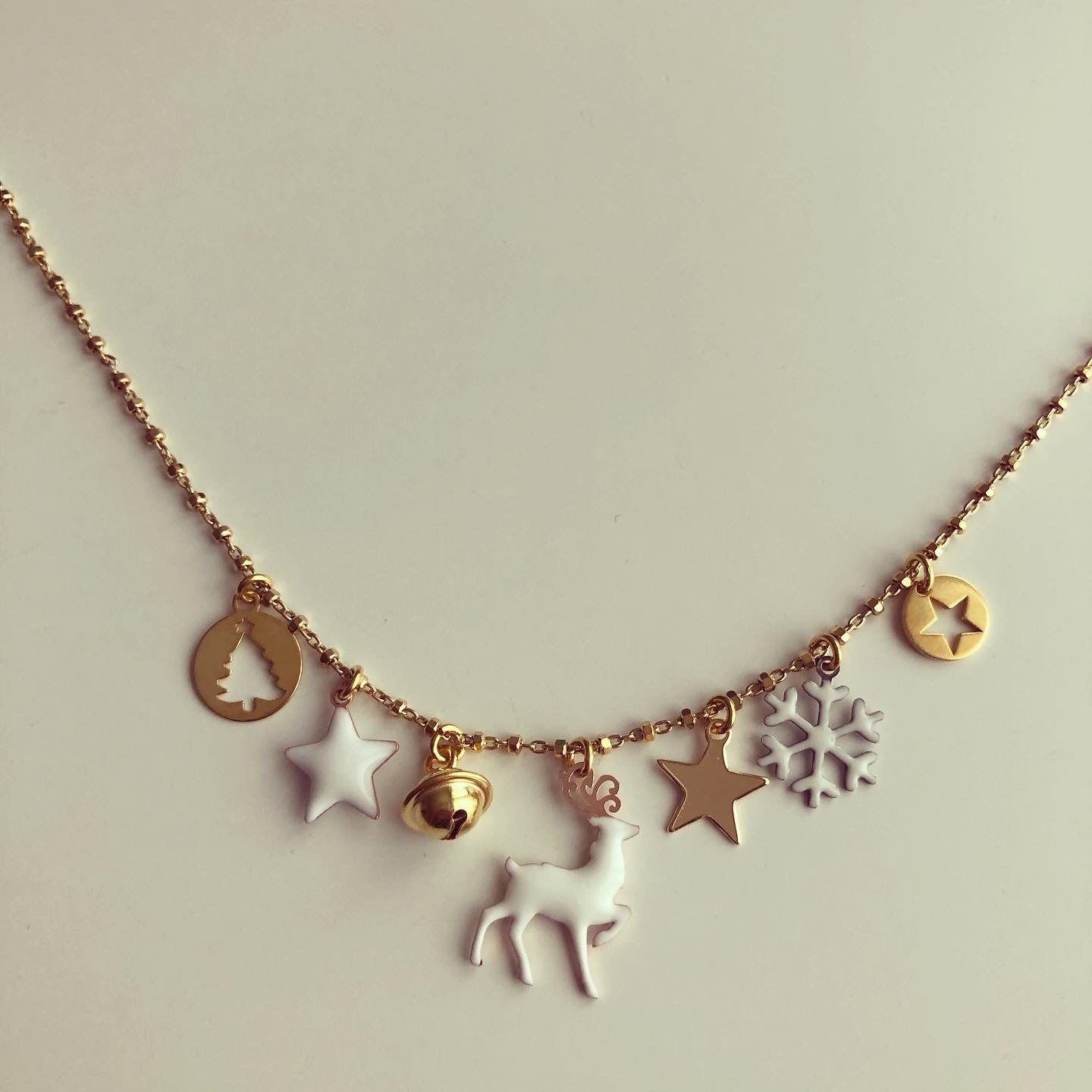 Collana Natale bianca e oro - Filigrane & co