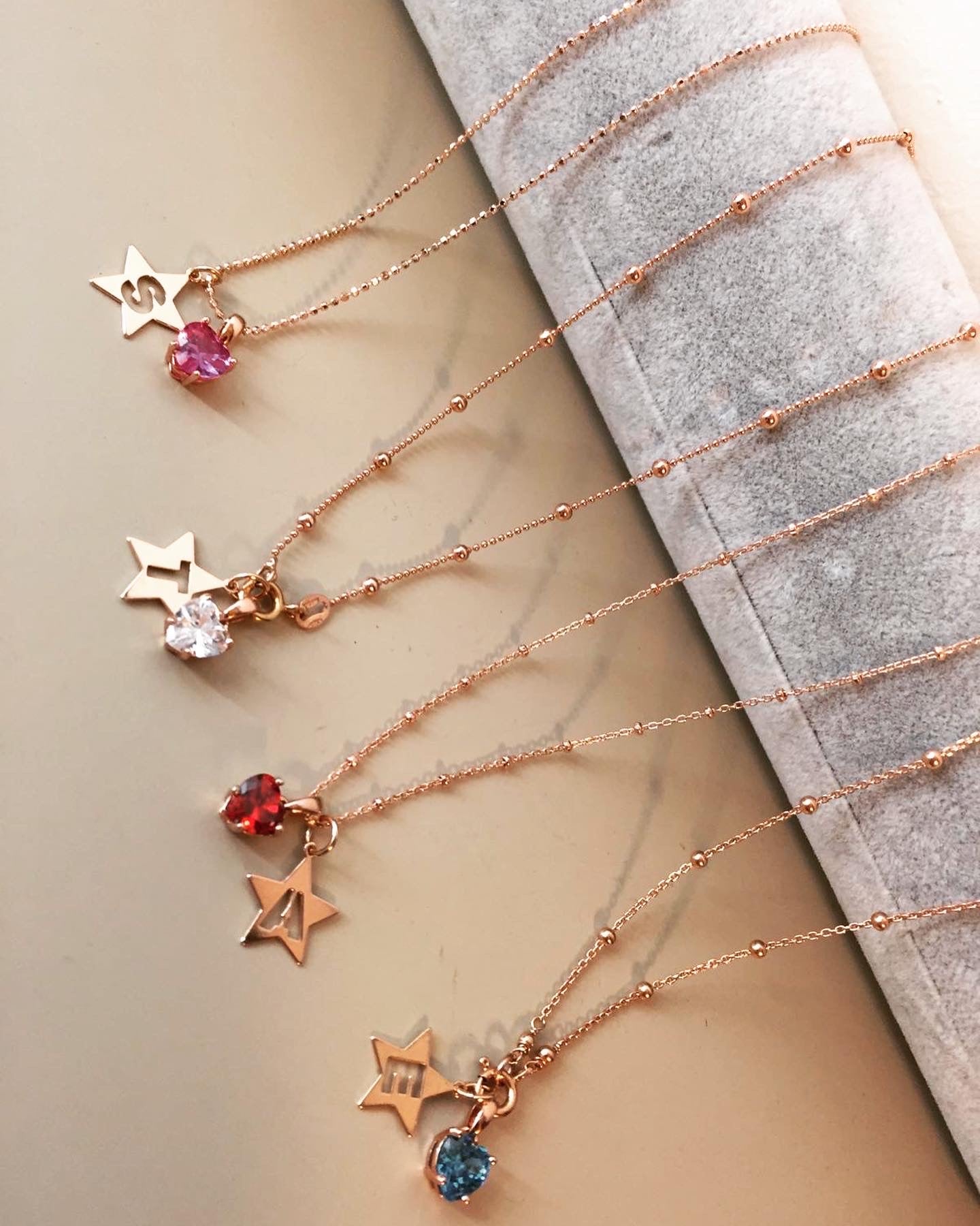 Girocollo con cuore zircone e stellina iniziale - Filigrane & co