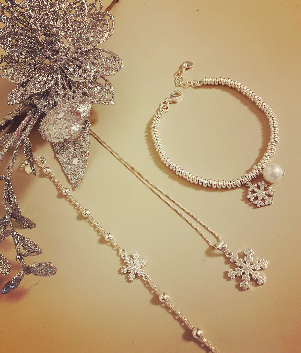 Collana e bracciali fiocco di neve - Filigrane & co