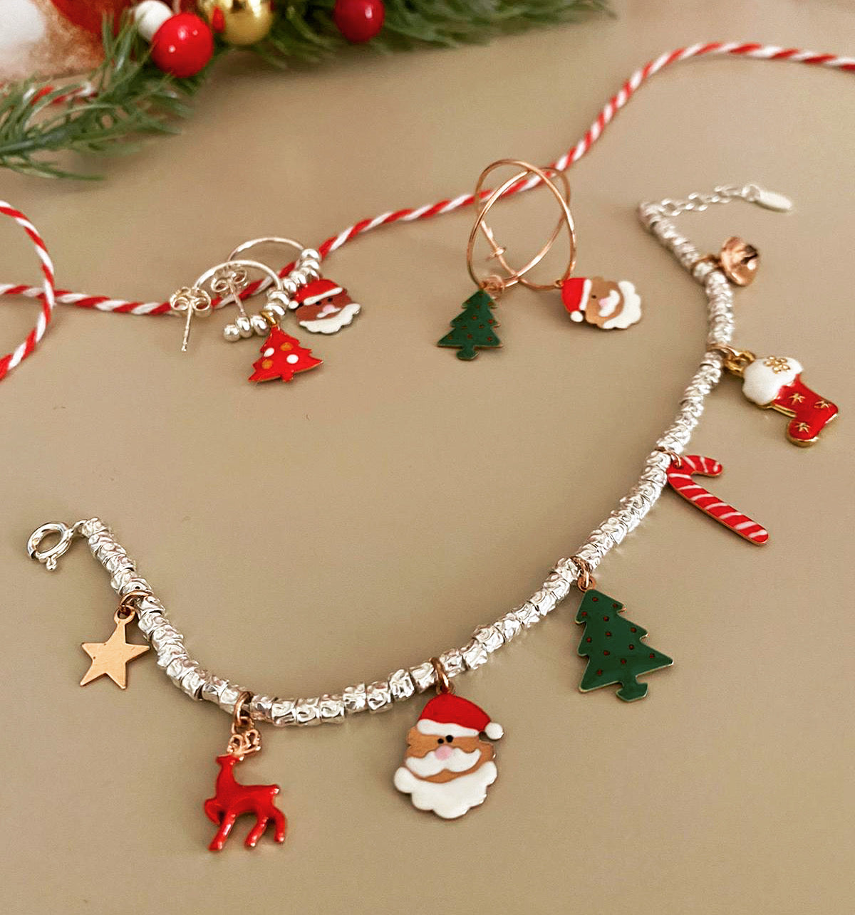 Bracciale con ciondoli Natale - Filigrane & co