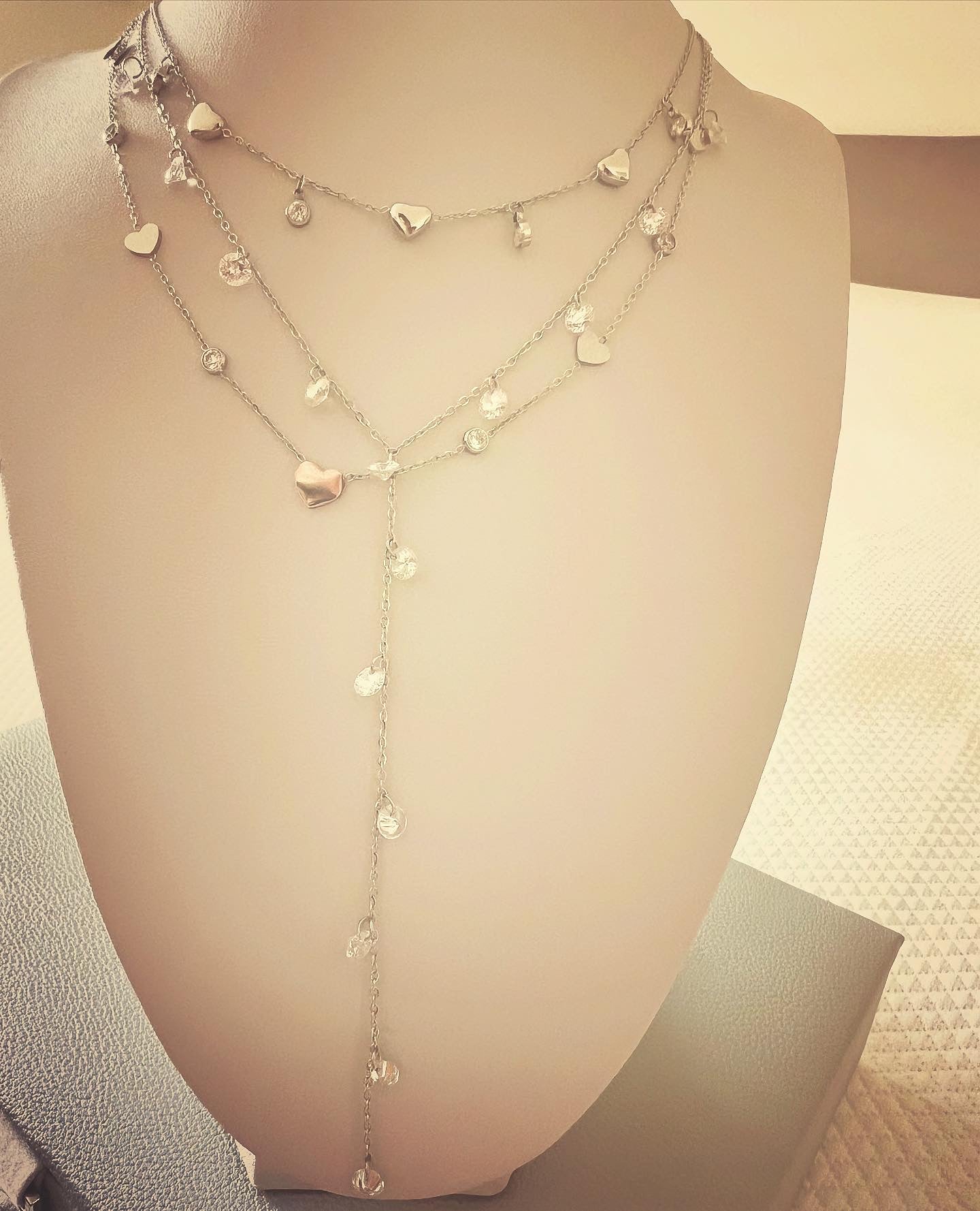 Collane in acciaio inox e zirconi