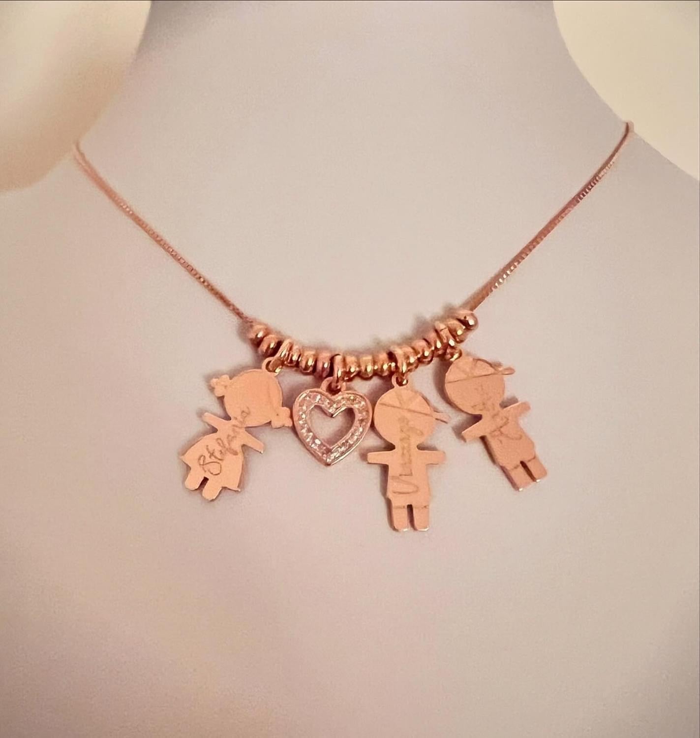 Collana bimbo e bimba con rondelline - Filigrane & co