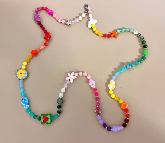 Collana di pietre naturali con elementi colori sfumati in gradazione - Filigrane & co