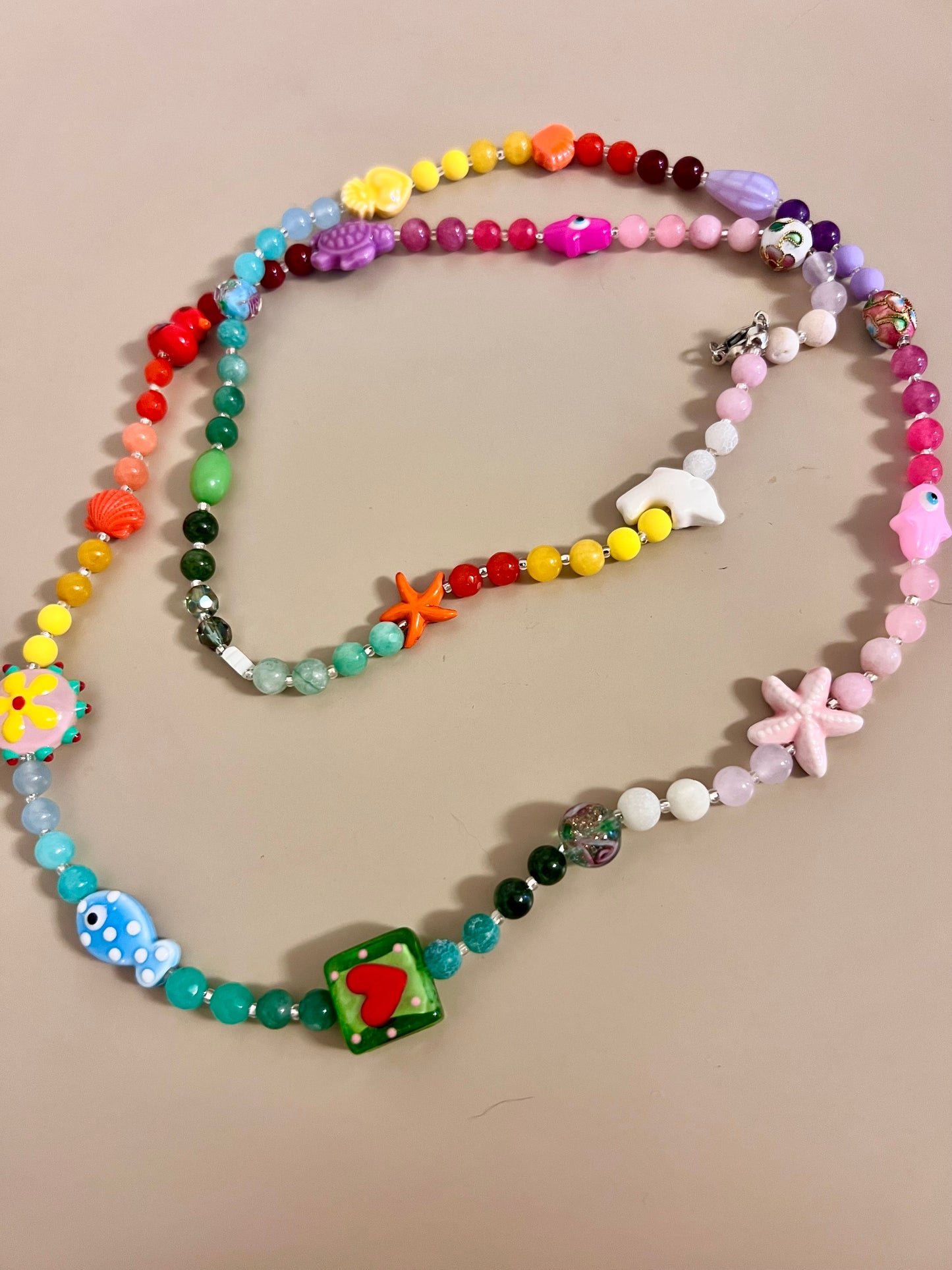Collana di pietre naturali con elementi colori sfumati in gradazione - Filigrane & co