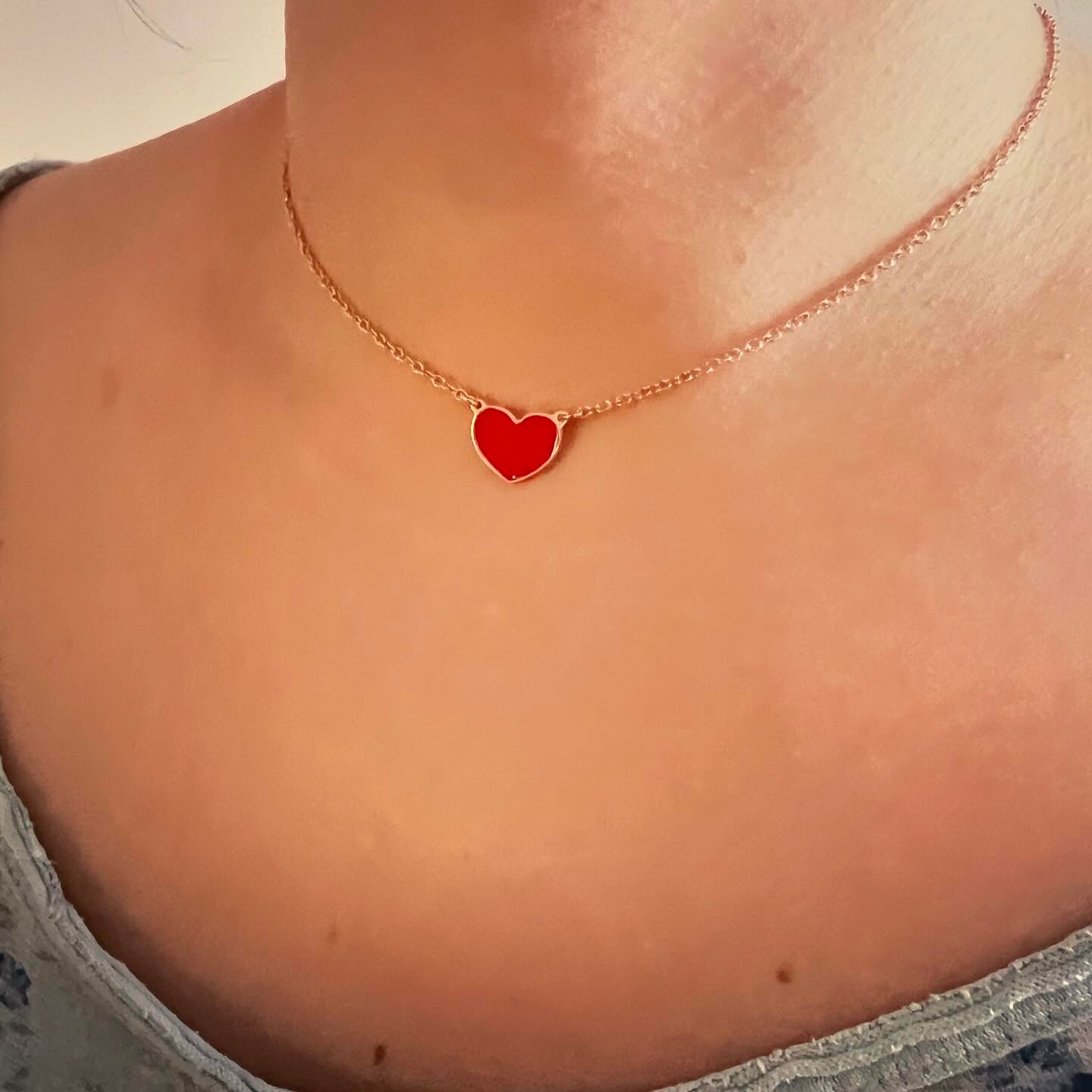 Collana A Cuore Grosso Rosso Gonfio Y2K, Girocollo In Vetro, Gioiello Moda Per Donna, Con Scatola Regalo