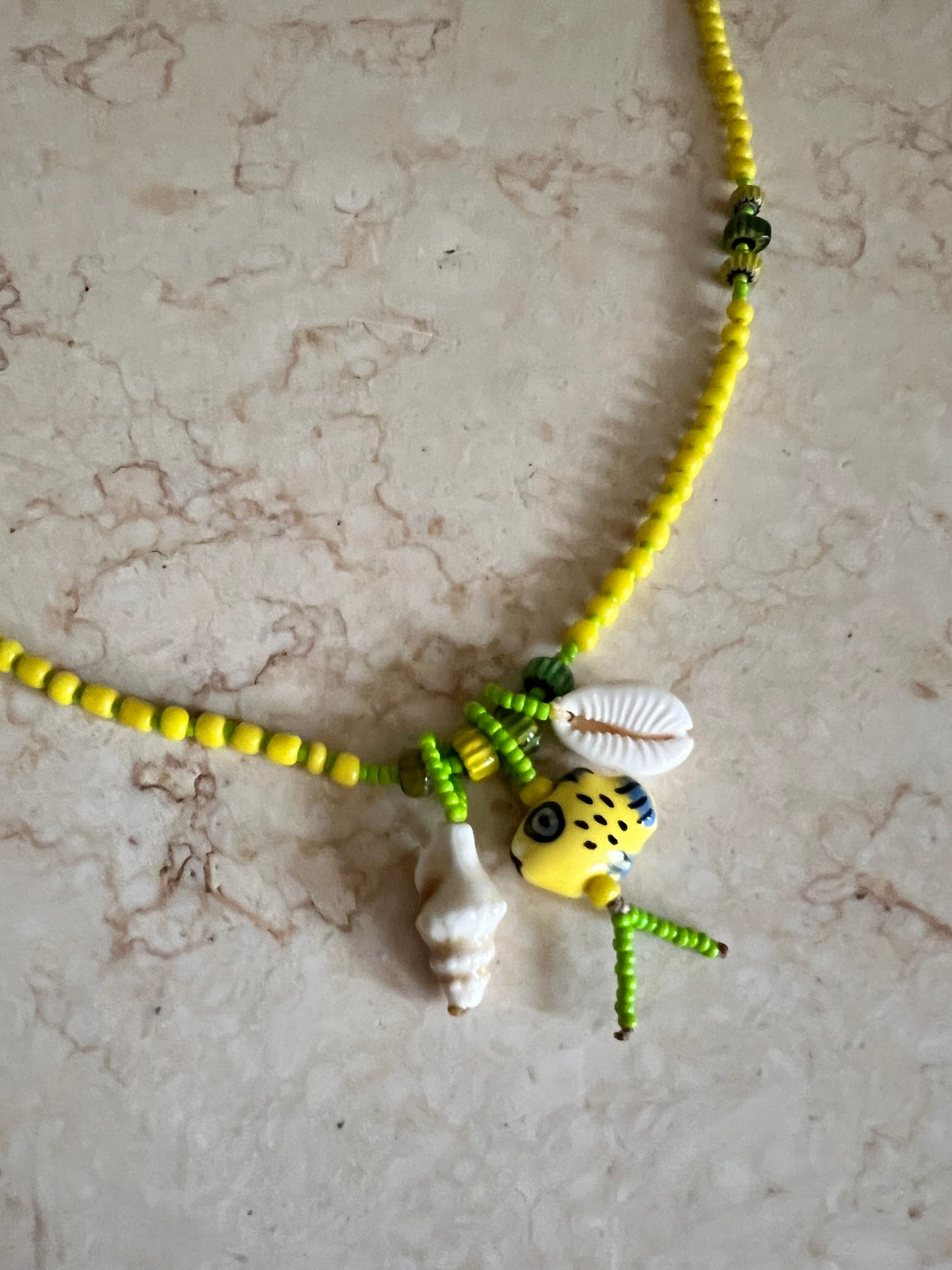 Collana lunga stile Boho con ciondoli mare