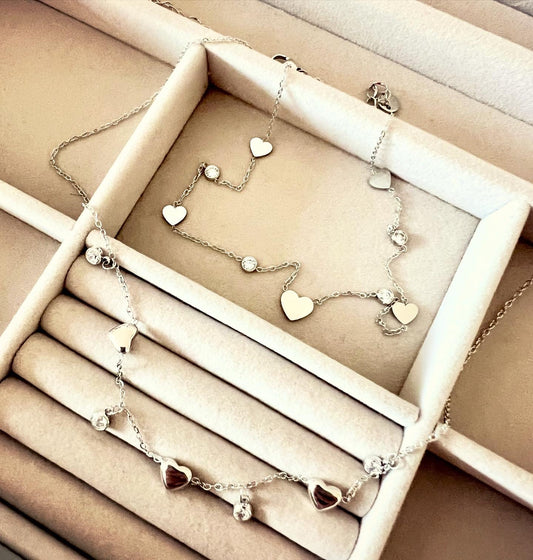 Collane in acciaio inox e zirconi