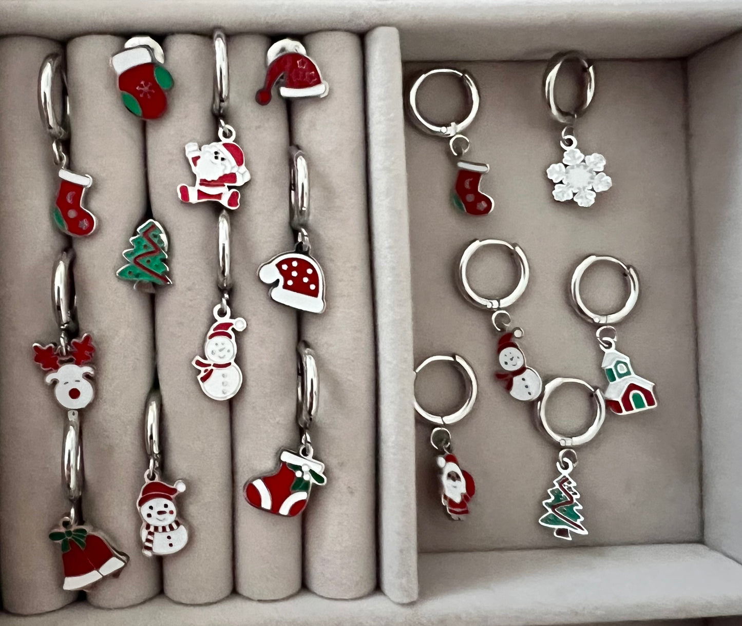 Orecchini natalizi in acciaio smaltato