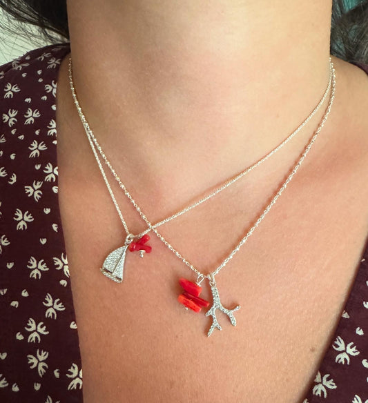 Collane mare in argento e corallo
