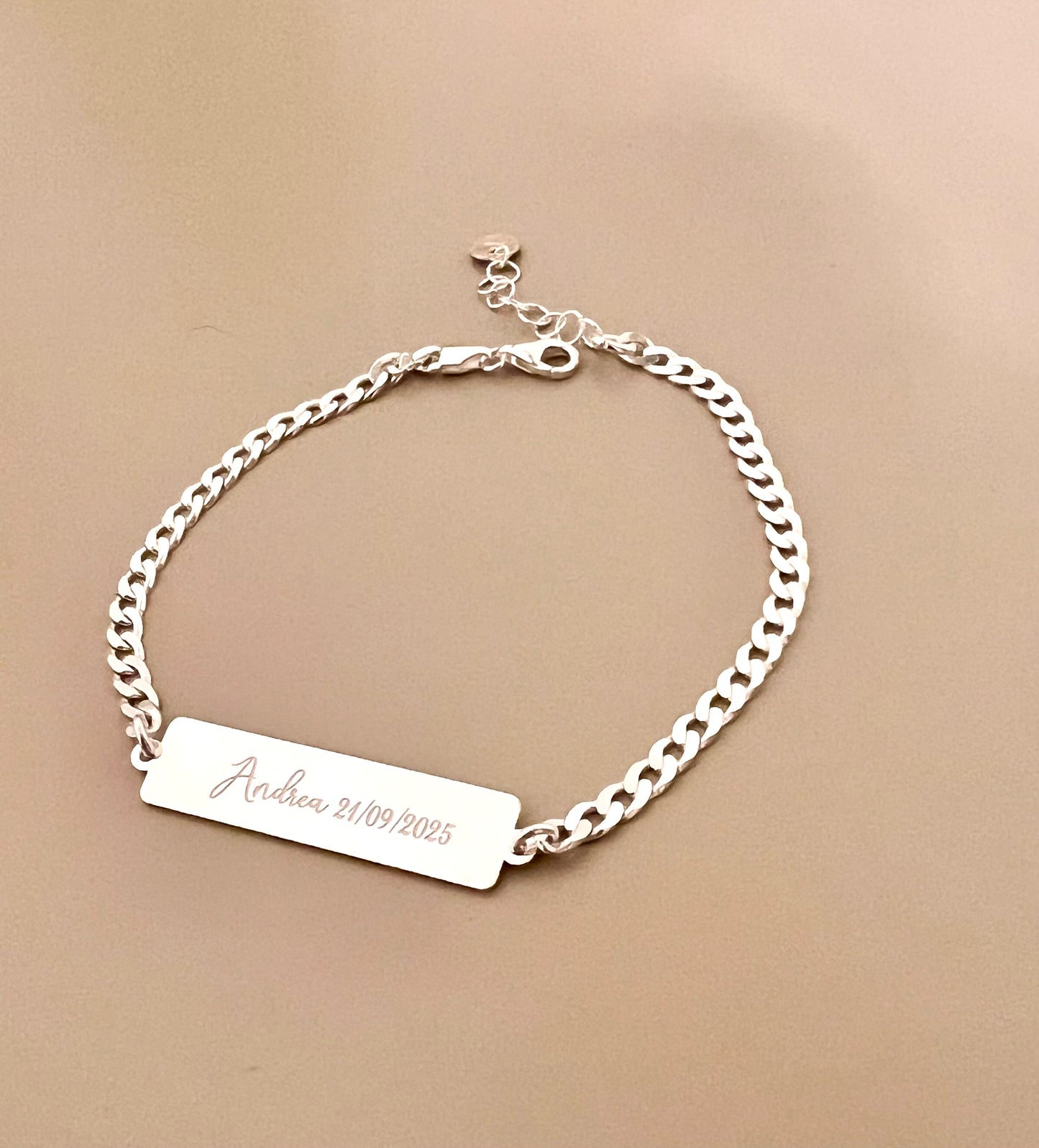 Bracciale per il padrino con incisione fronte e retro