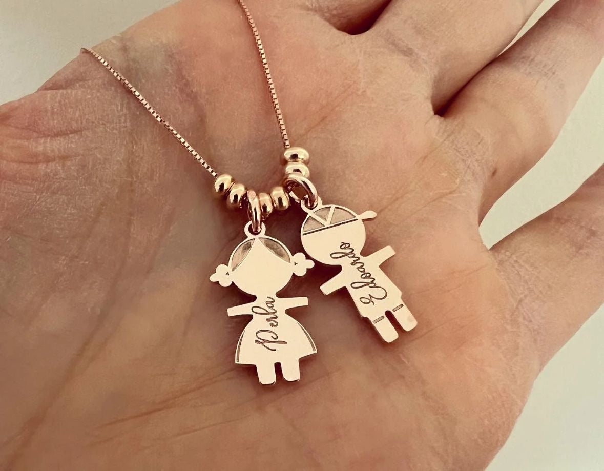 Collana bimbo e bimba con rondelline - Filigrane & co