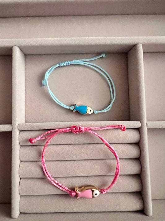 Bracciale cordino con pesciolino