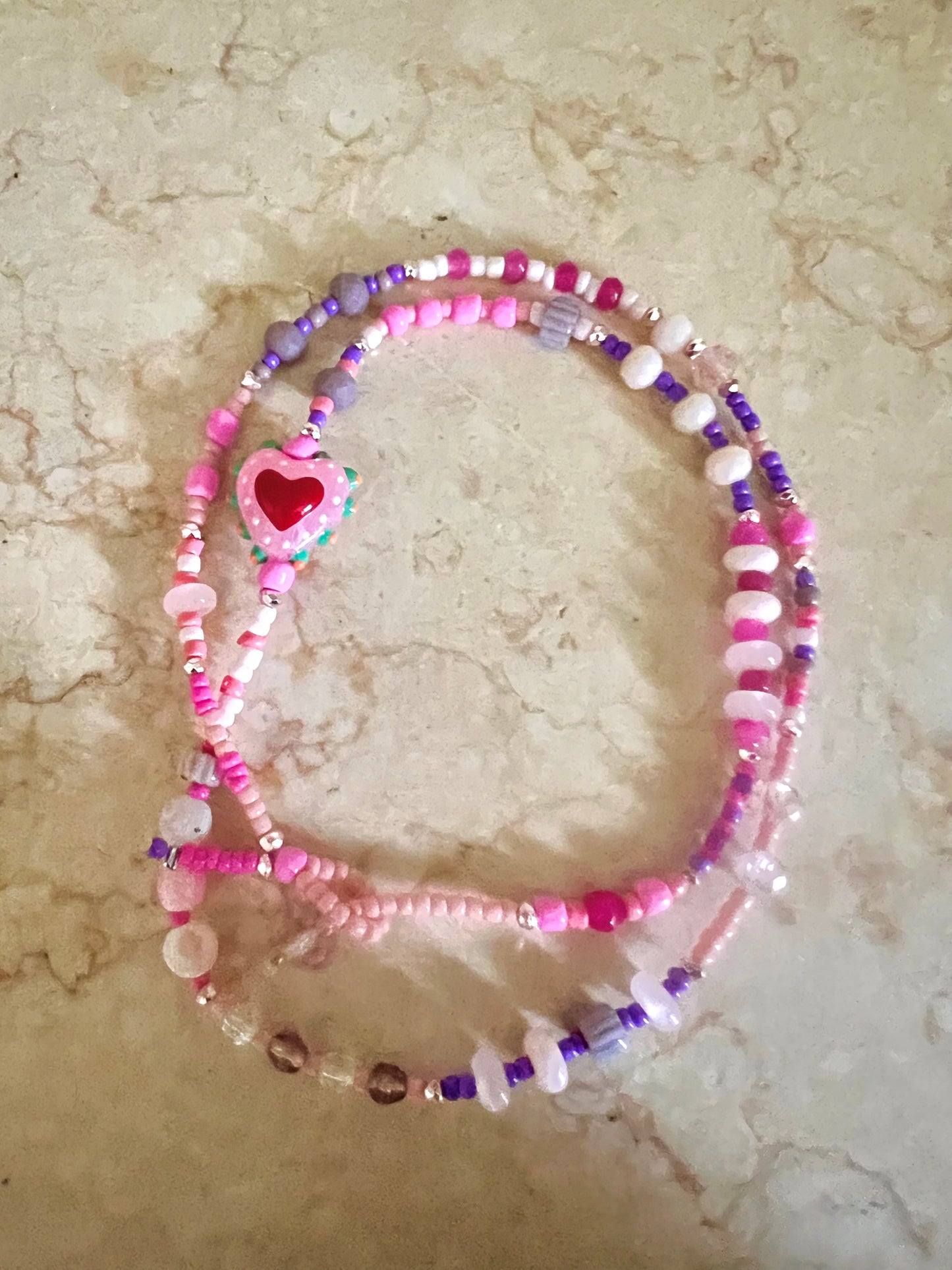 Collane di perline colorate con cuore - Filigrane & co