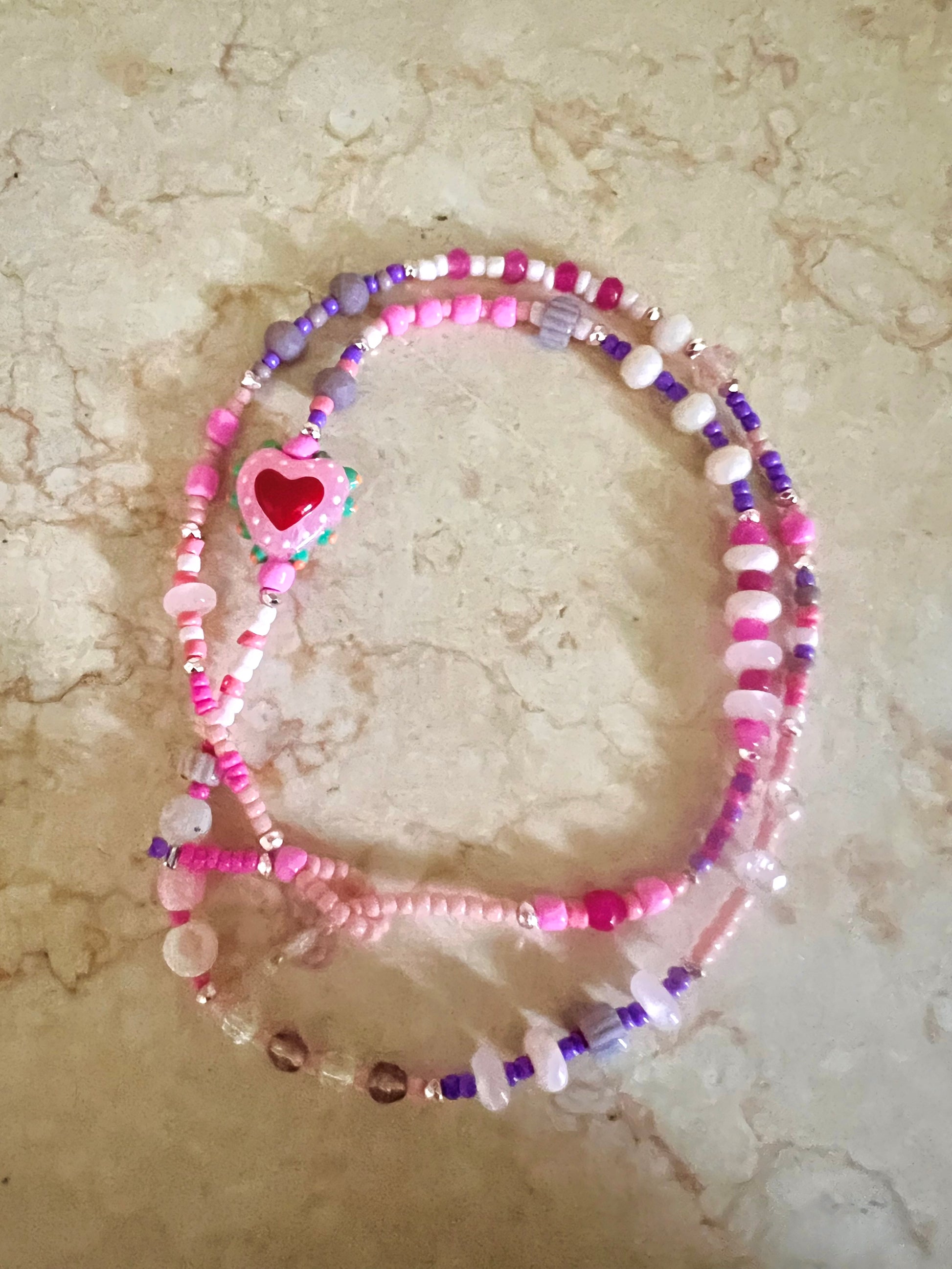 Collane di perline colorate con cuore - Filigrane & co