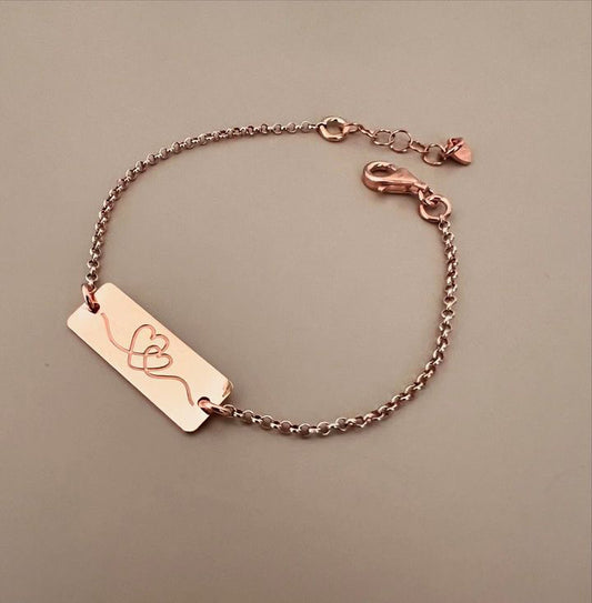 Bracciale targhetta con incisione fronte e retro