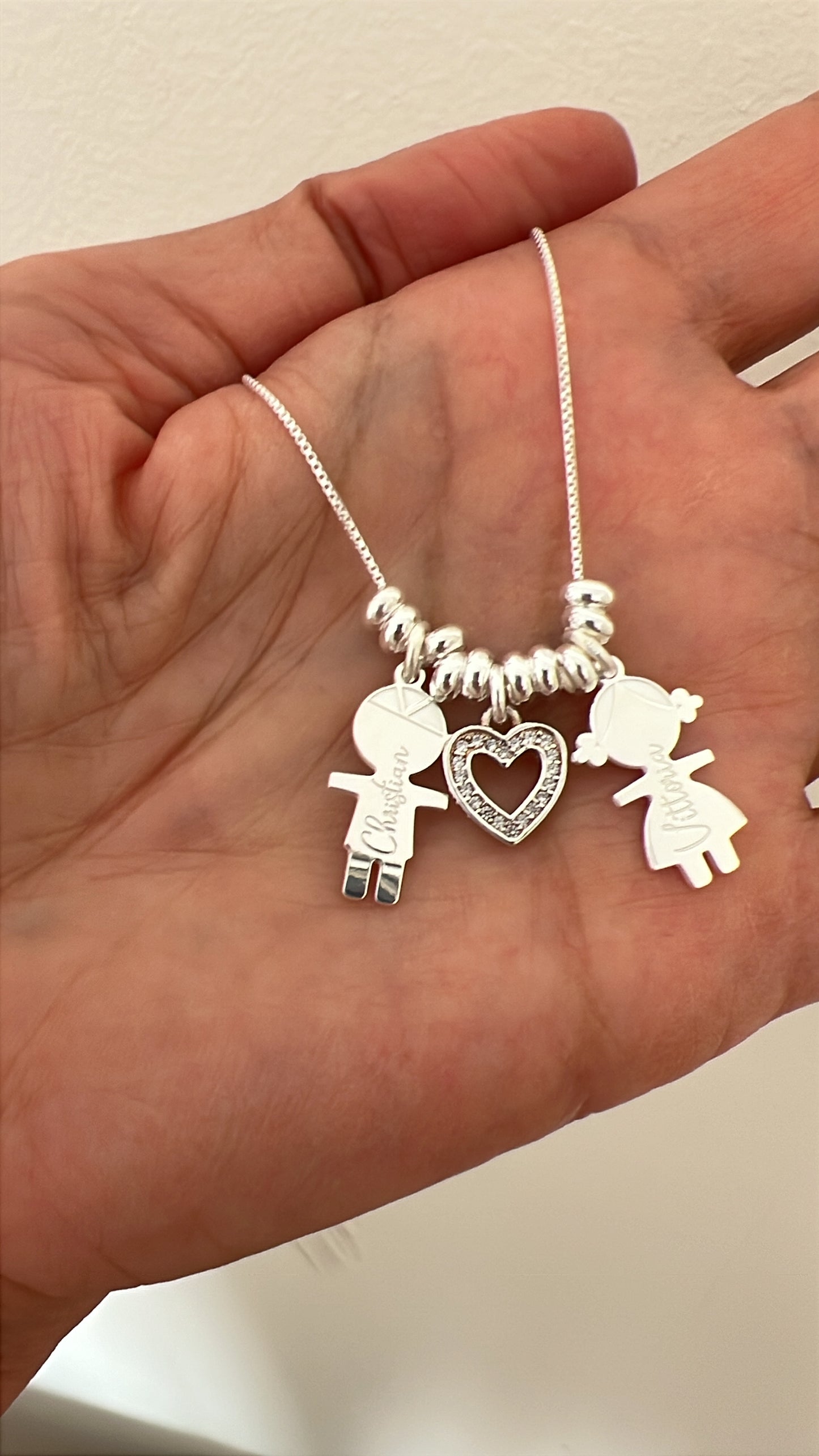 Collana bimbo e bimba con rondelline - Filigrane & co