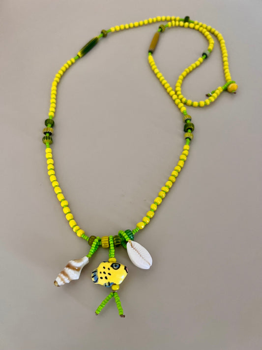 Collana lunga stile Boho con ciondoli mare