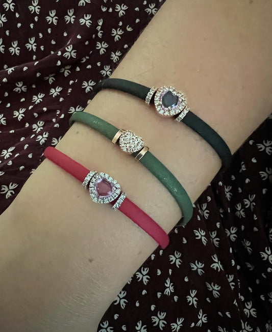 Bracciali in caucciù e argento 925