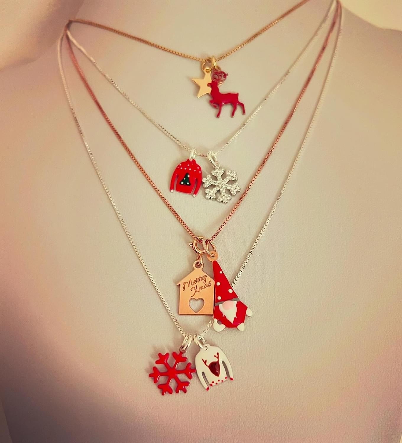 Collana natalizia di Elk Snowman in lega - Gioielli per la consegna a Collana natalizia di Elk Snowman in lega - Gioielli per la consegna a
