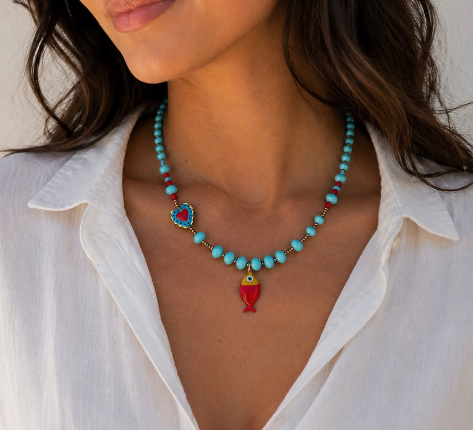 Collana con cuore e pesce - Filigrane & co