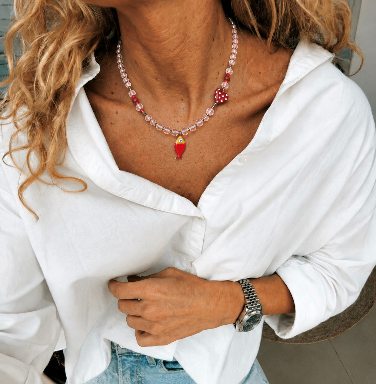 Collana con cuore e pesce - Filigrane & co