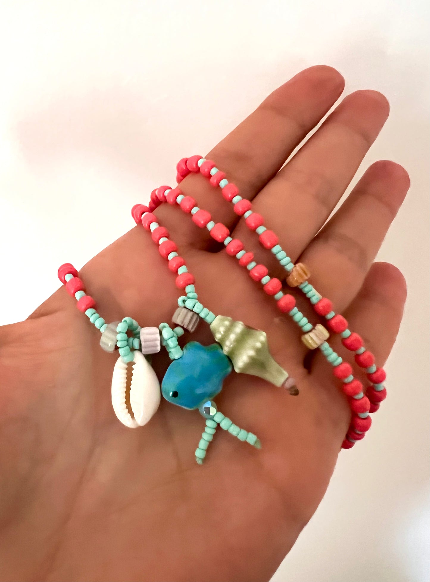 Collana lunga stile Boho con ciondoli mare - Filigrane & co