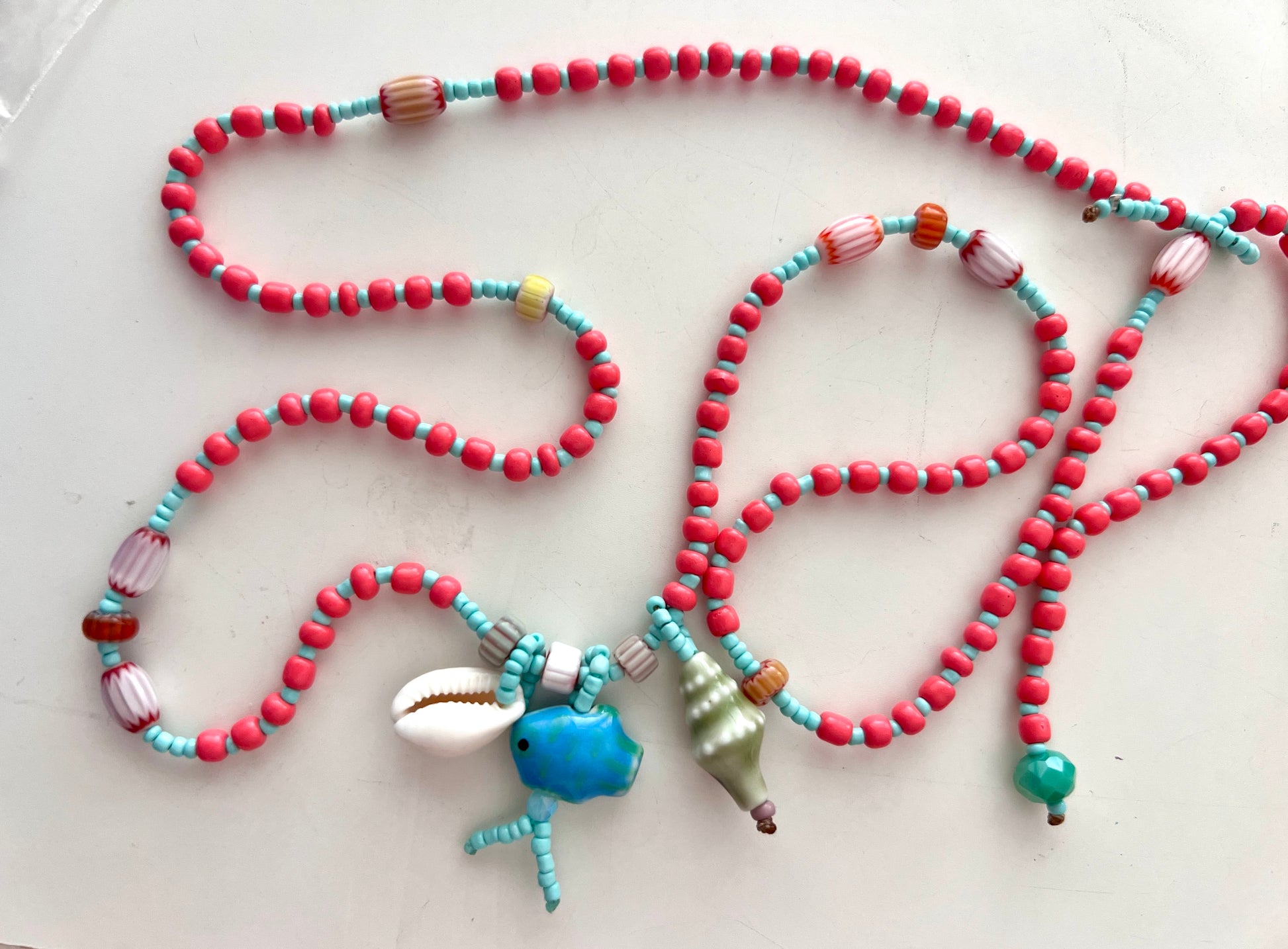 Collana lunga stile Boho con ciondoli mare - Filigrane & co