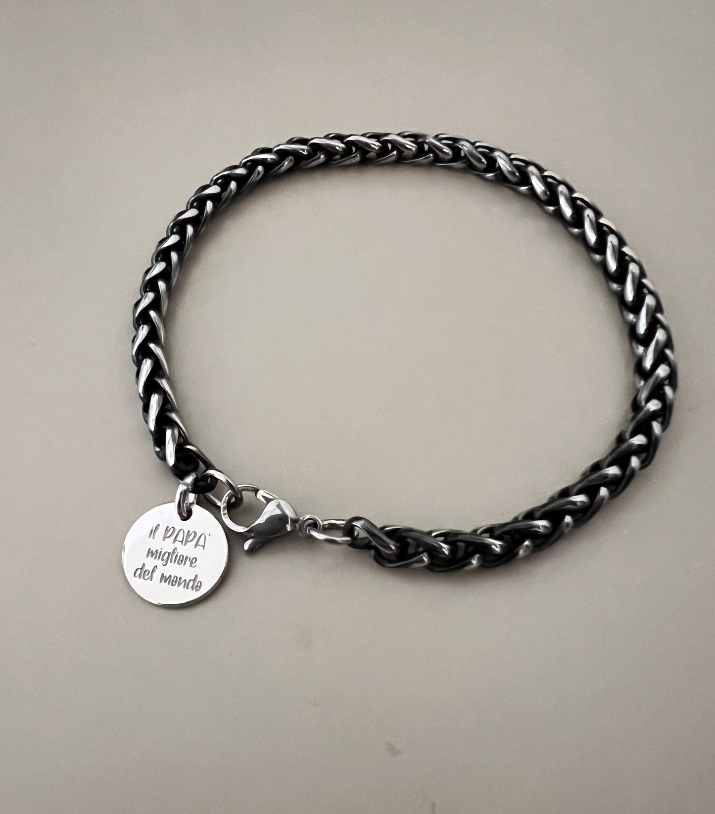 Bracciale catena da uomo con medaglietta per il papà - Filigrane & co