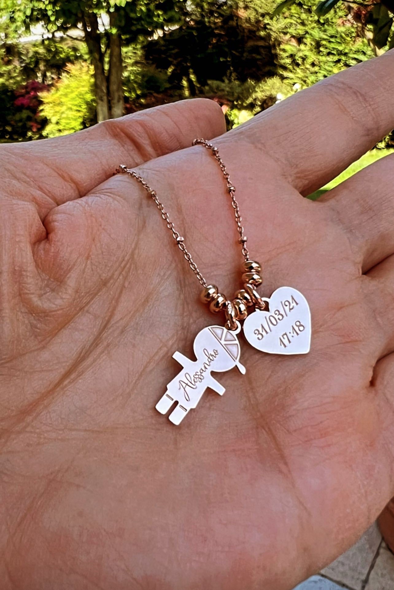 Collana bimbo e bimba con rondelline - Filigrane & co