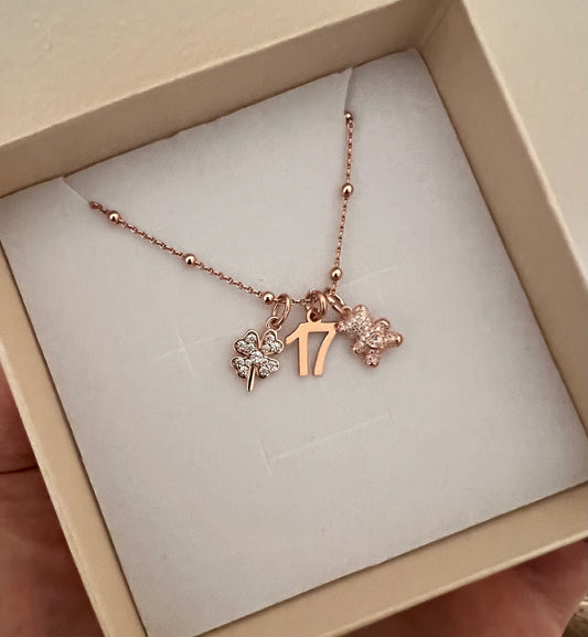 Collanina con tre ciondoli personalizzata - Filigrane & co