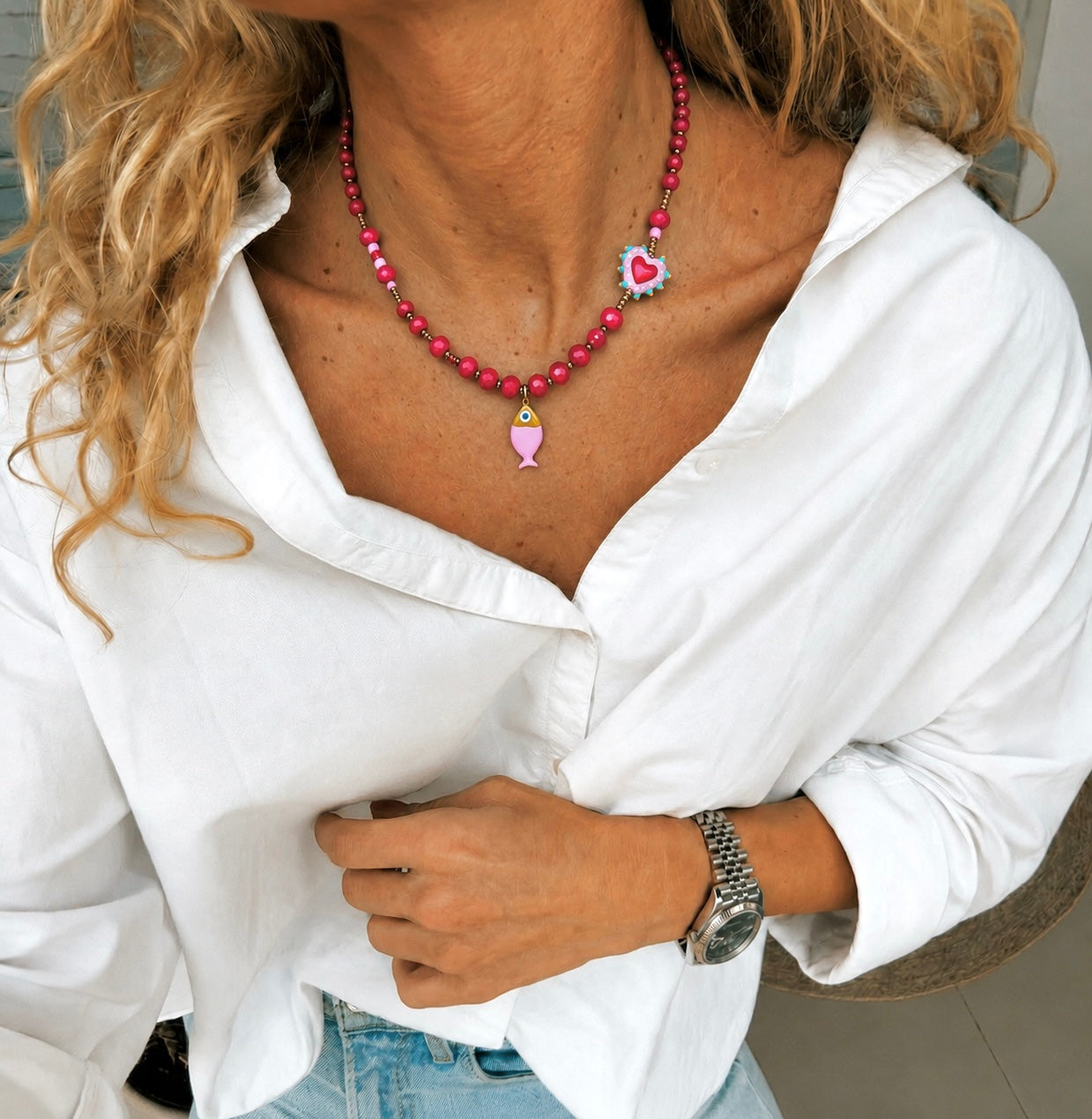 Collana con cuore e pesce - Filigrane & co