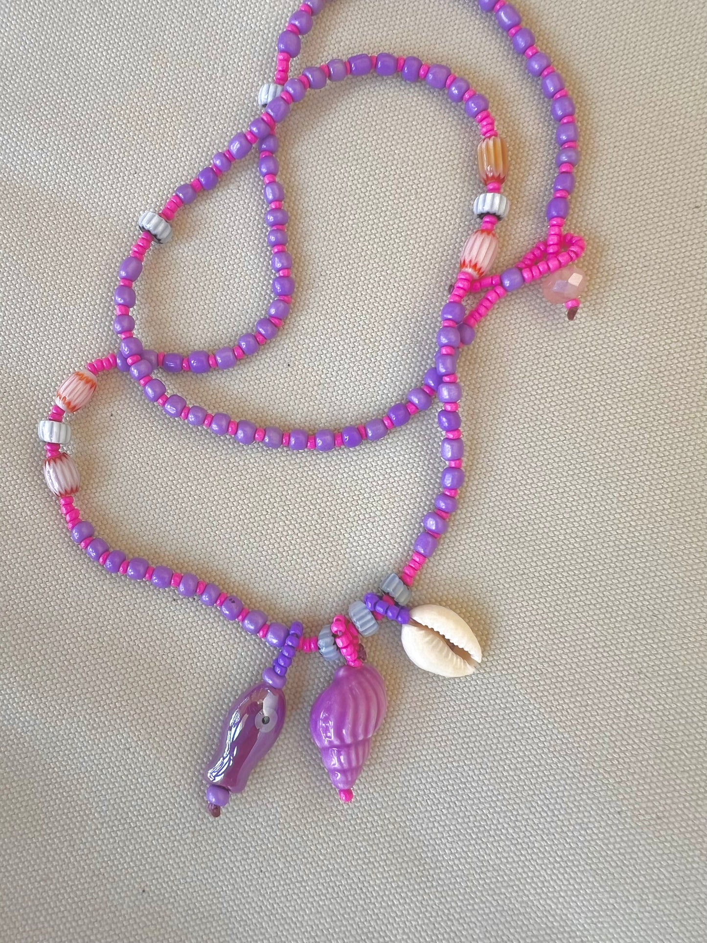 Collana lunga stile Boho con ciondoli mare - Filigrane & co
