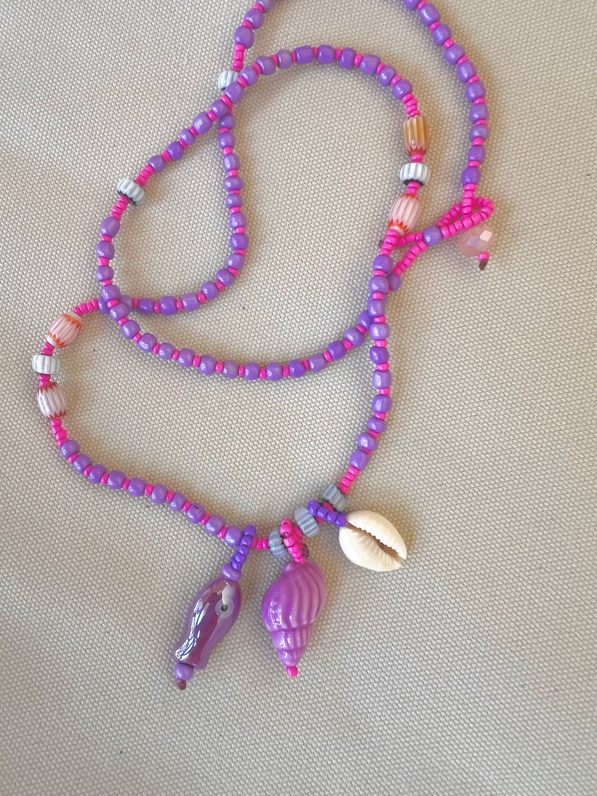 Collana lunga stile Boho con ciondoli mare - Filigrane & co