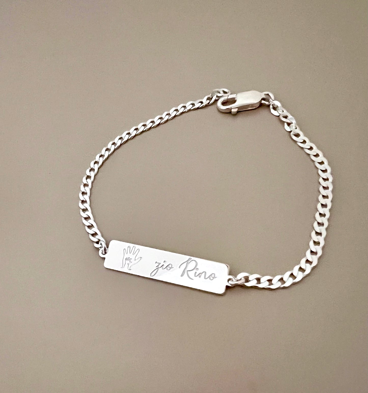 Bracciale per il padrino con incisione fronte e retro - Filigrane & co