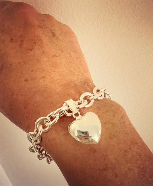 Bracciale catena maxi con cuoricione