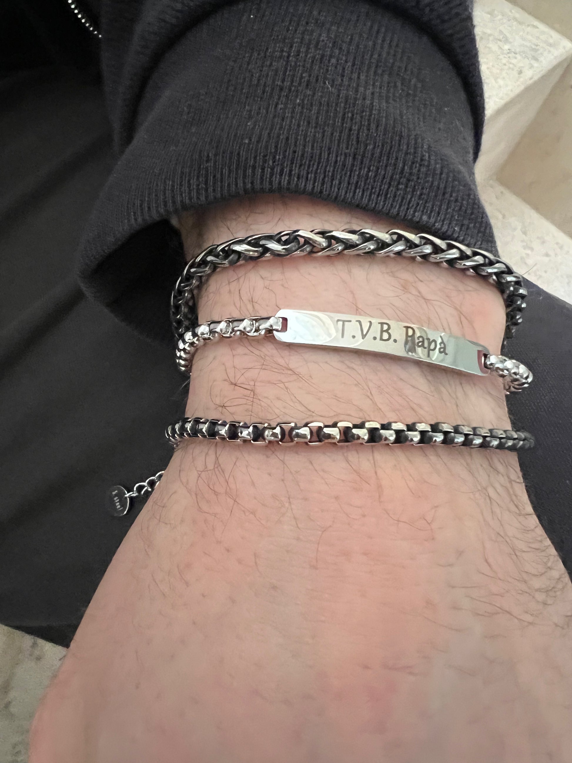 Bracciale catena da uomo con medaglietta per il papà - Filigrane & co