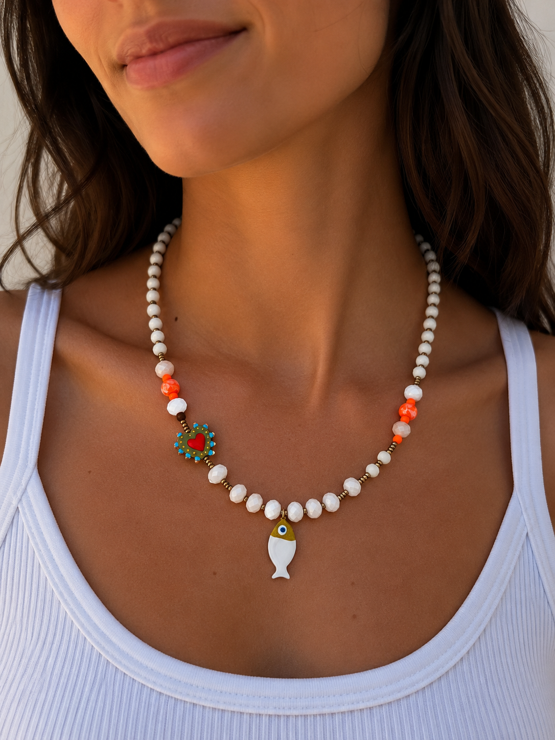 Collana con cuore e pesce - Filigrane & co
